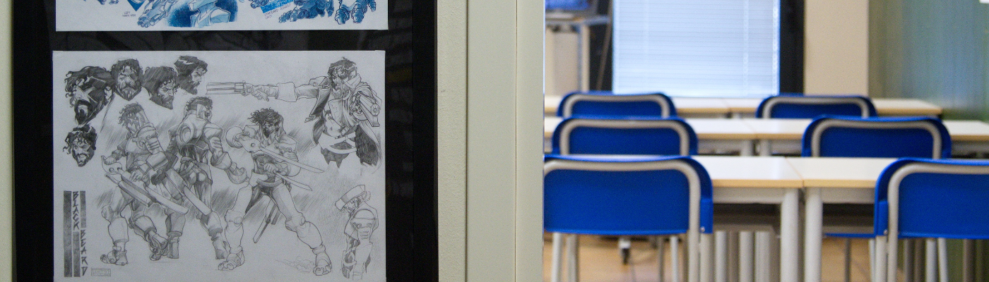Aula Scuola Comics sede di Padova        corso Illustrazione